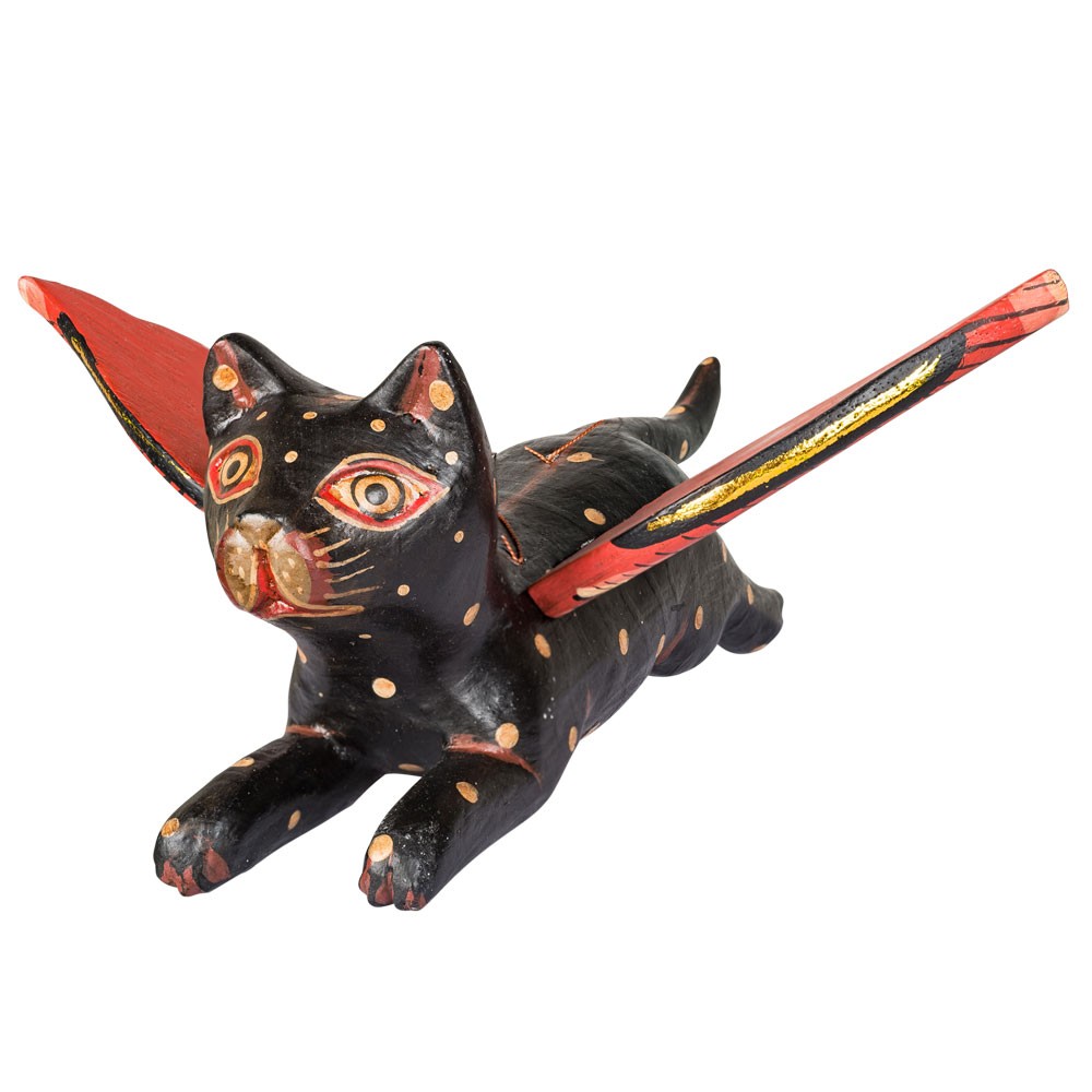 Flying Winged Black Cat
