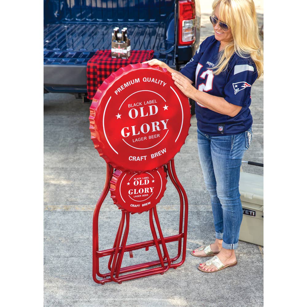 Collapse Metal Table Old Glory Folding Metal Table & Stools – Patriotic Stars & Stripes Set ...