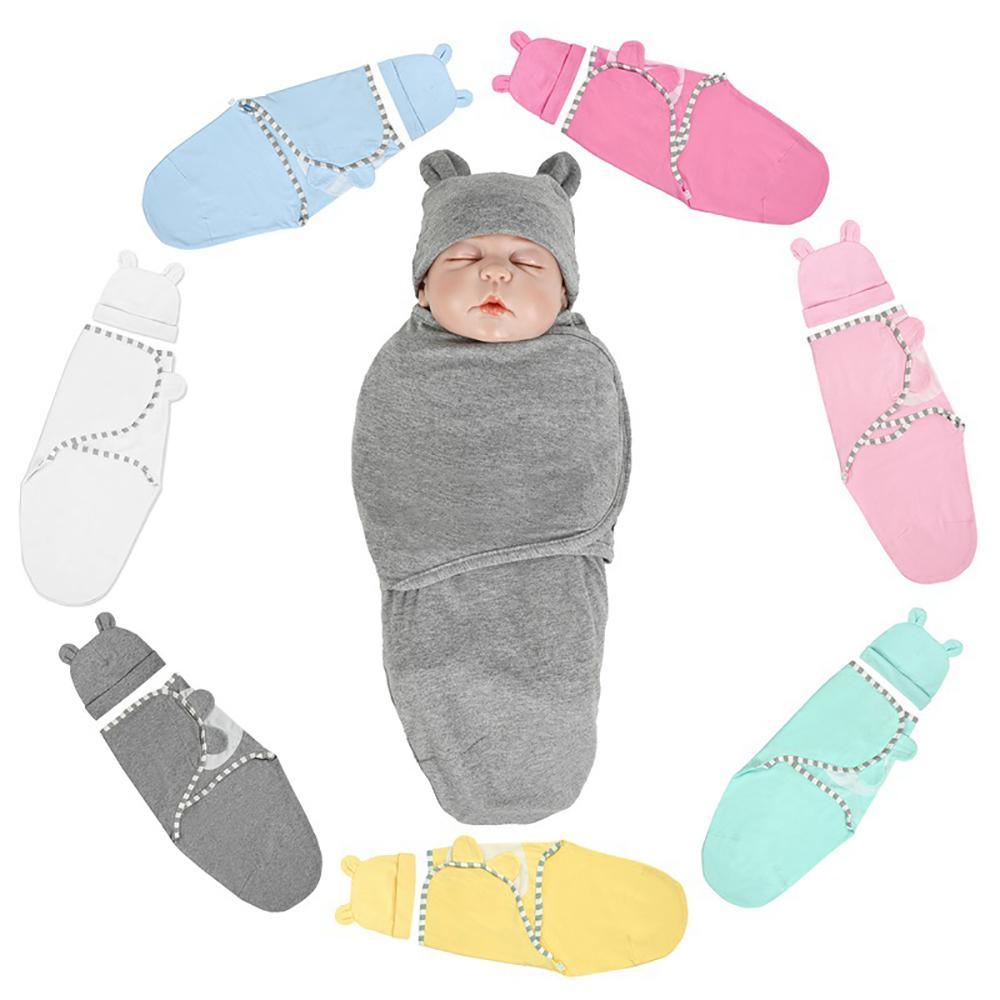 Organic Cotton Newborn Swaddle Blanket with Hat & Blanket Bag – 8 Colors