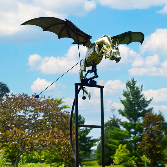 Jumbo Gold Dragon Garden Rocker – over 4.5 ft Wingspan!