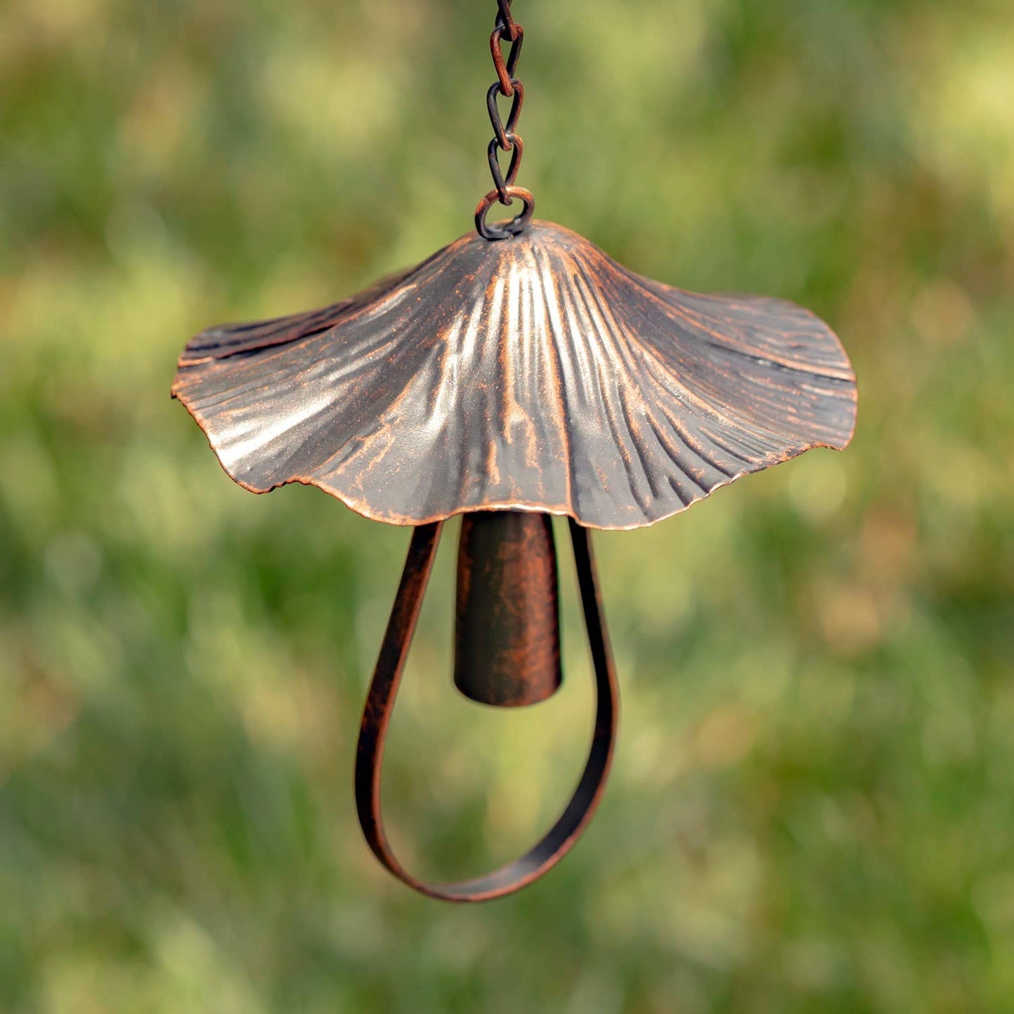 76" Antique Bronze Rain Chain with Mushrooms