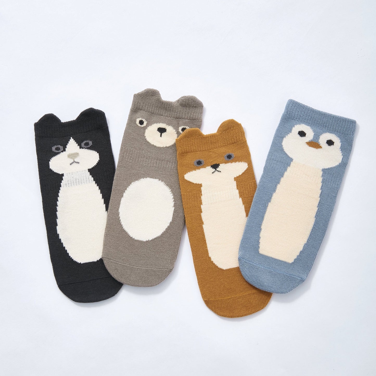 Organic Cotton Stay-On Baby & Toddler Non-Slip Socks (Set of 4) - Critter Crew 2