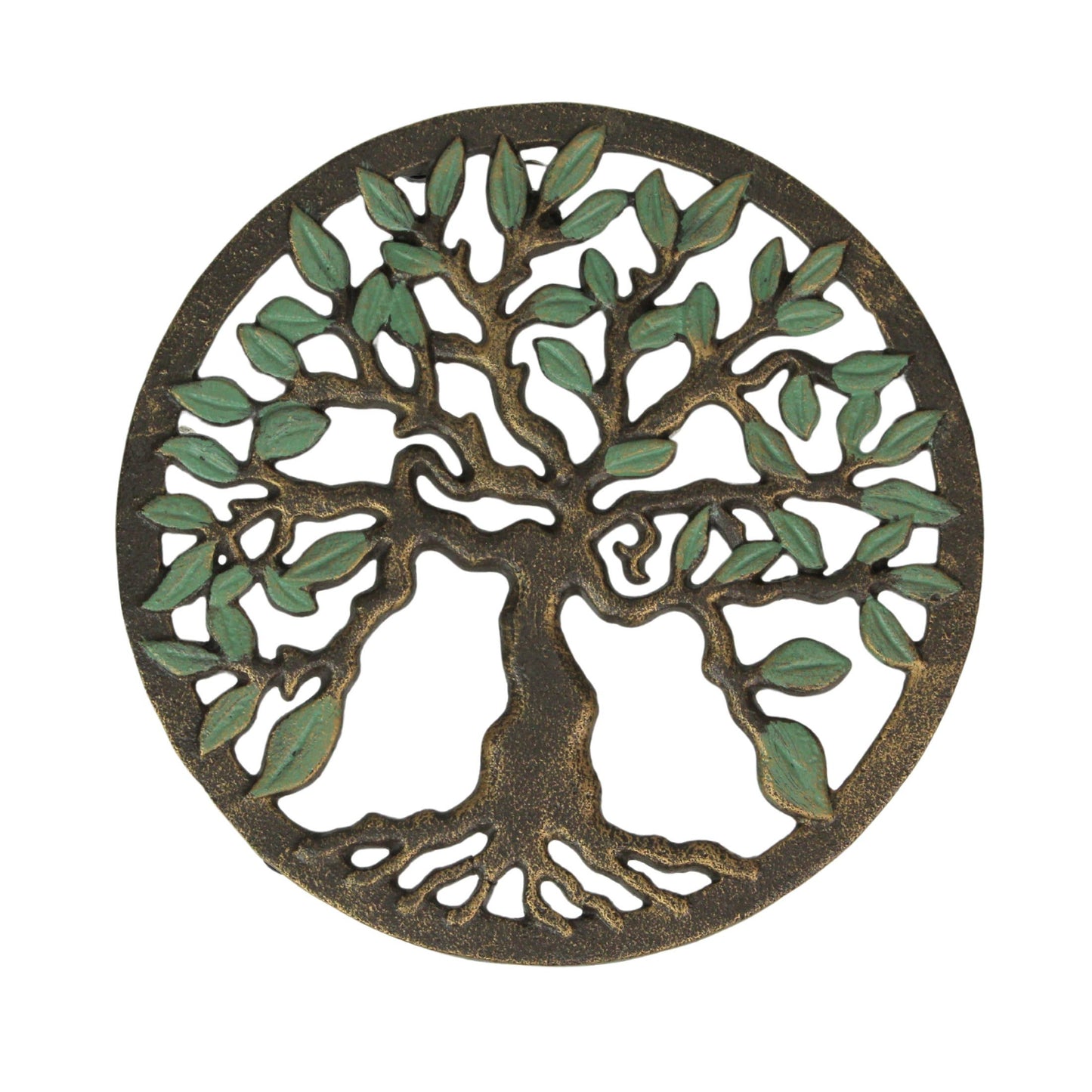 Cast Iron Tree of Life Trivet Antique Gold Finish