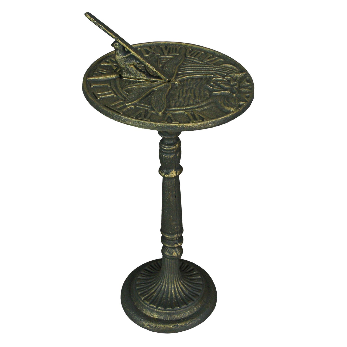 Cast Iron Verdigris Dragonfly Sundial