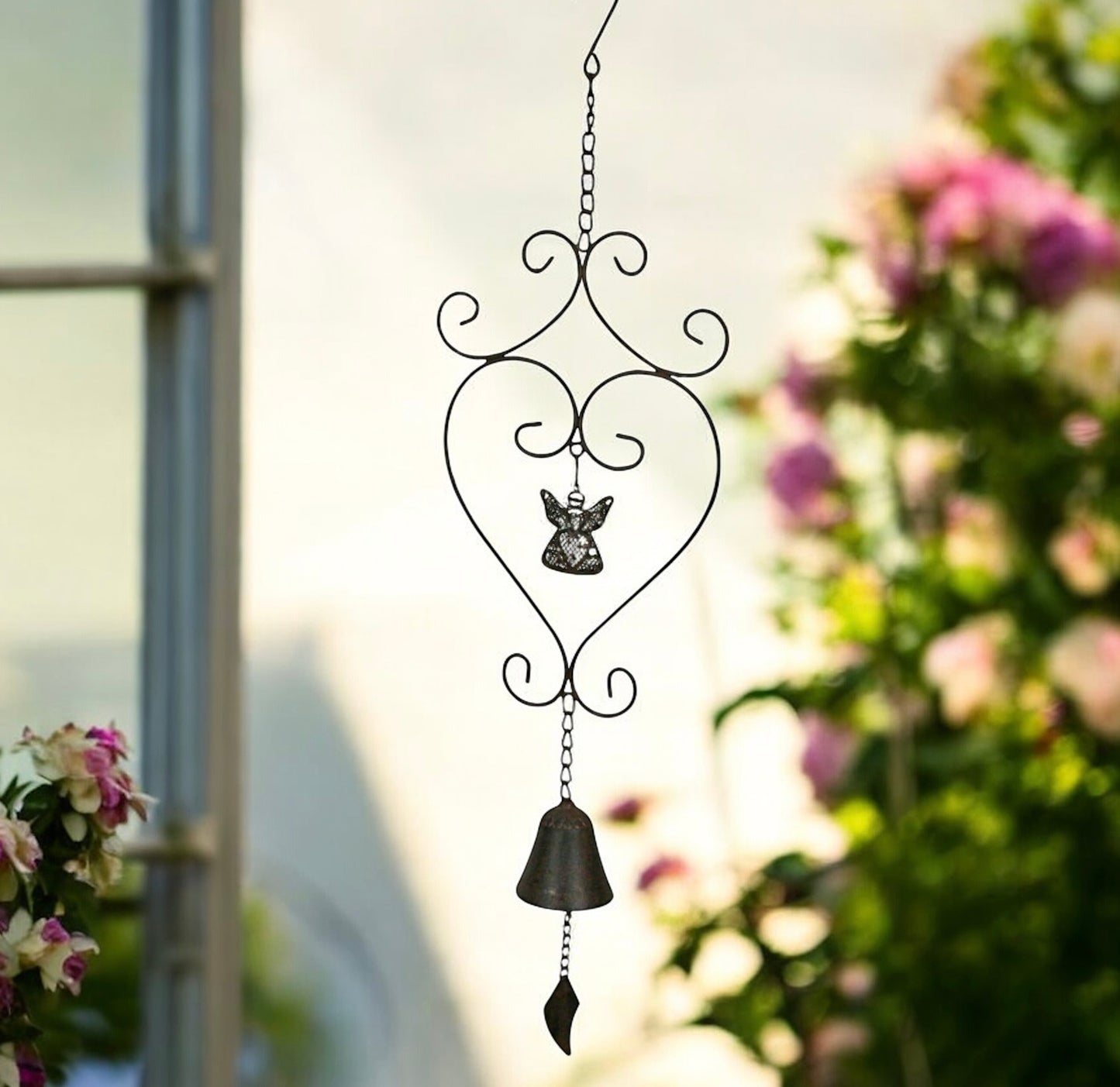 Metal Angel with Bell Wind Chime