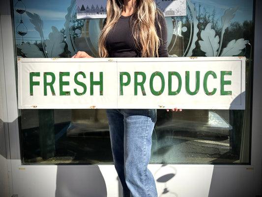 Large Fresh Produce Metal Wall Sign