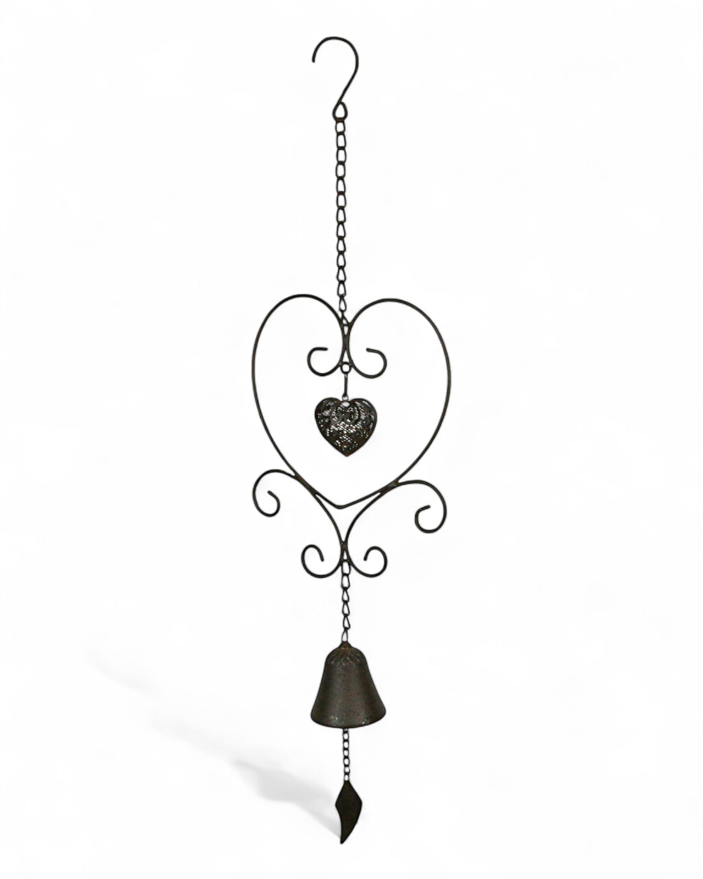 Metal Heart with Bell Wind Chime