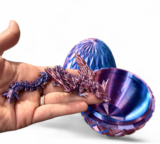 3D Printed Winged Dragon Scale Egg Fidget Toy - Multiple Colours: Purple Space