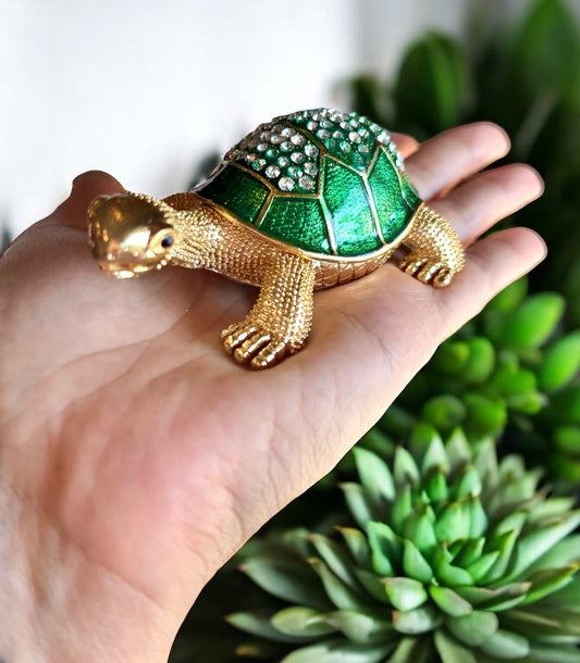 Jewel Enameled Tortoise Trinket Box