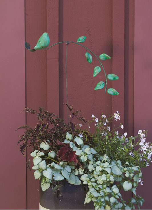 Teal Bird Balancer Garden Stake