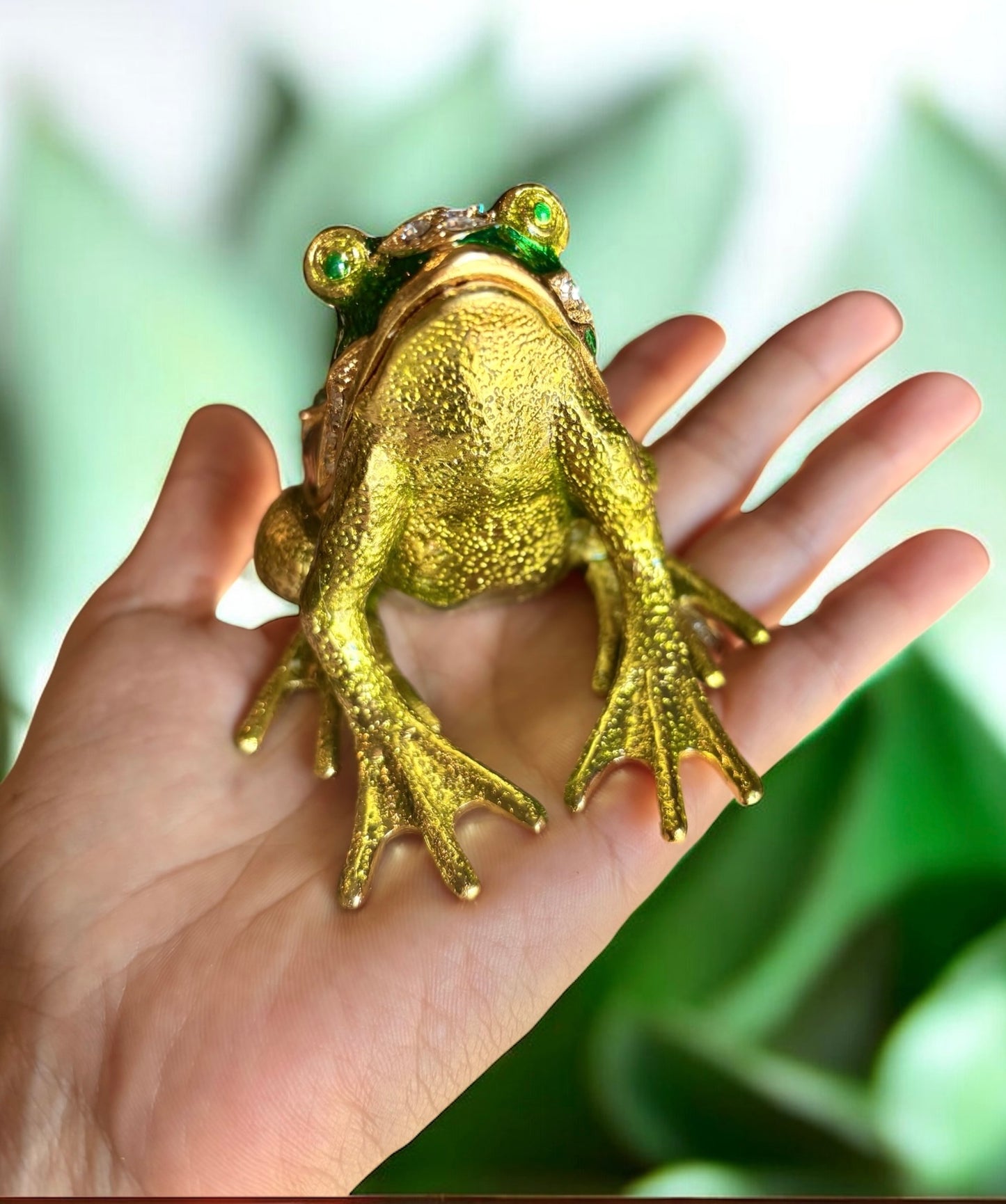 Jewel Enameled Frog Trinket Box