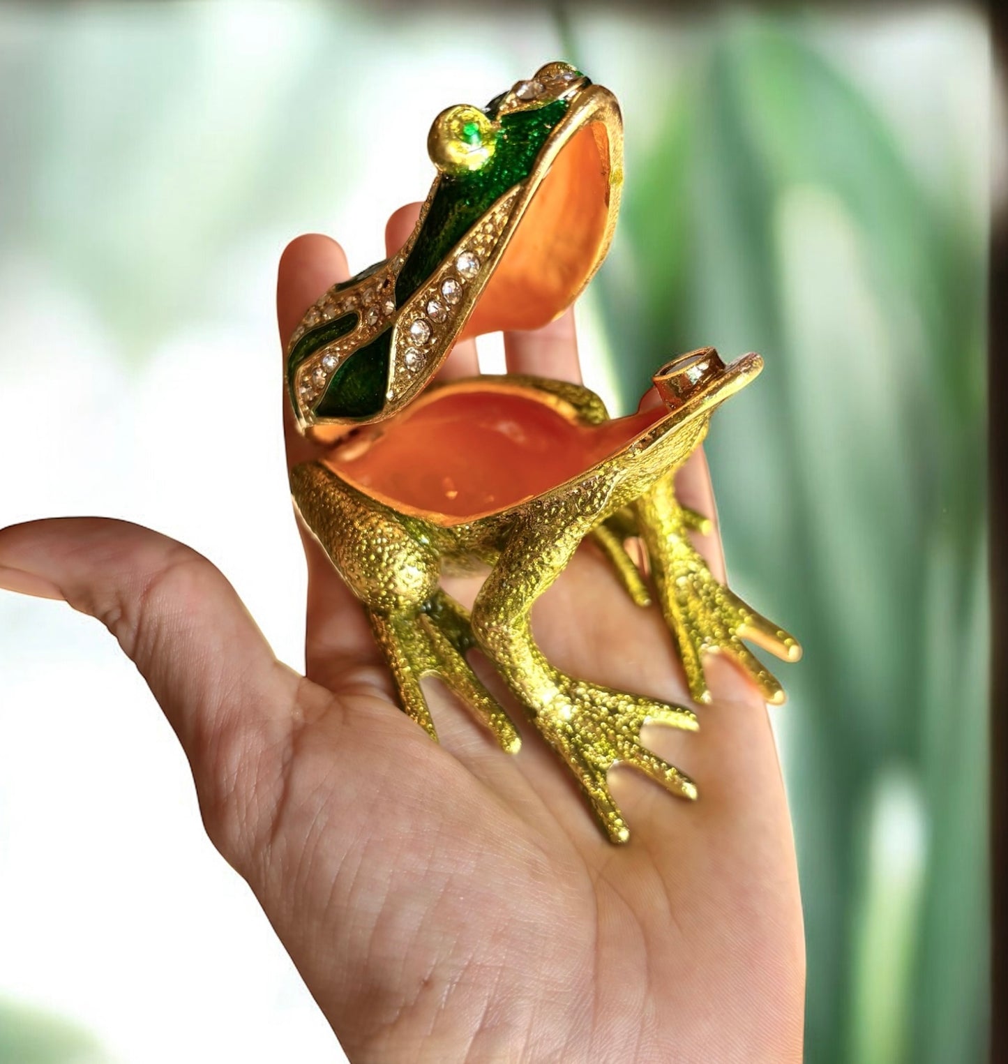 Jewel Enameled Frog Trinket Box