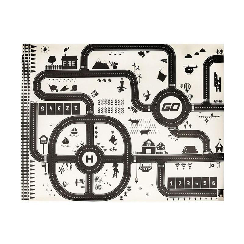 Cartoon City Map Baby Play Mat & Crawling Rug | 2 Sizes