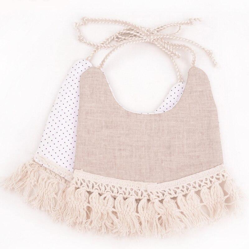Cotton Linen Tassel Baby Bib & Burp Cloth – Multiple Designs