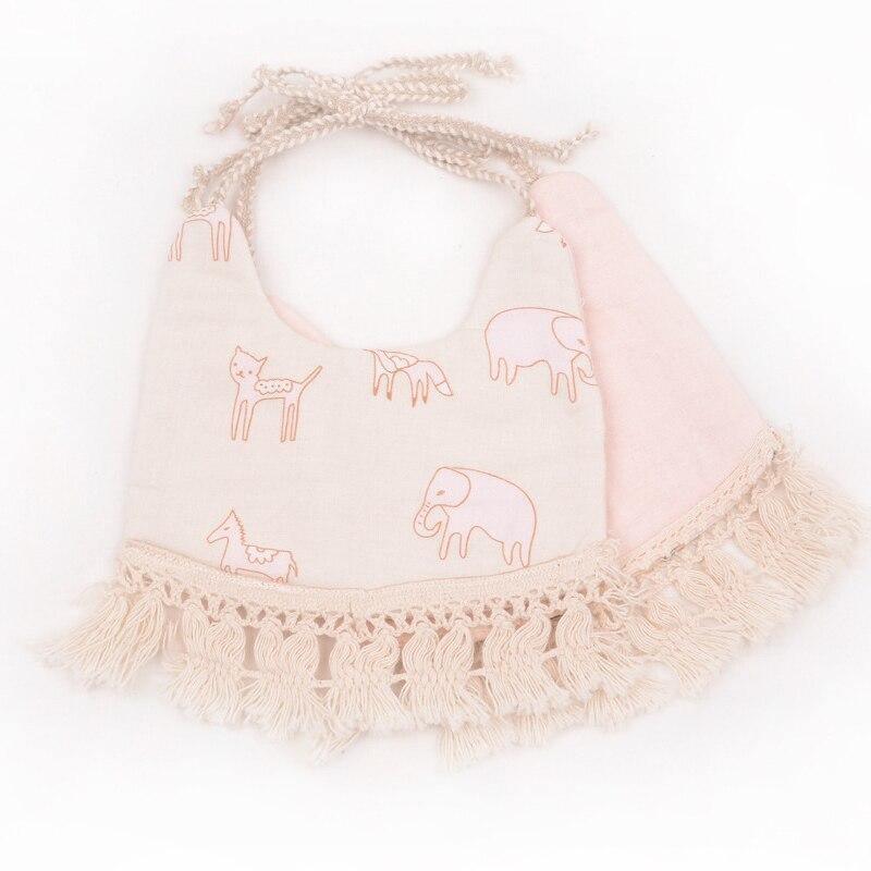 Cotton Linen Tassel Baby Bib & Burp Cloth – Multiple Designs