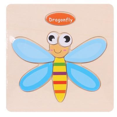 Wooden 3D Animal Puzzle for Toddlers — Montessori Educational Brain Teaser - Multiple Designs