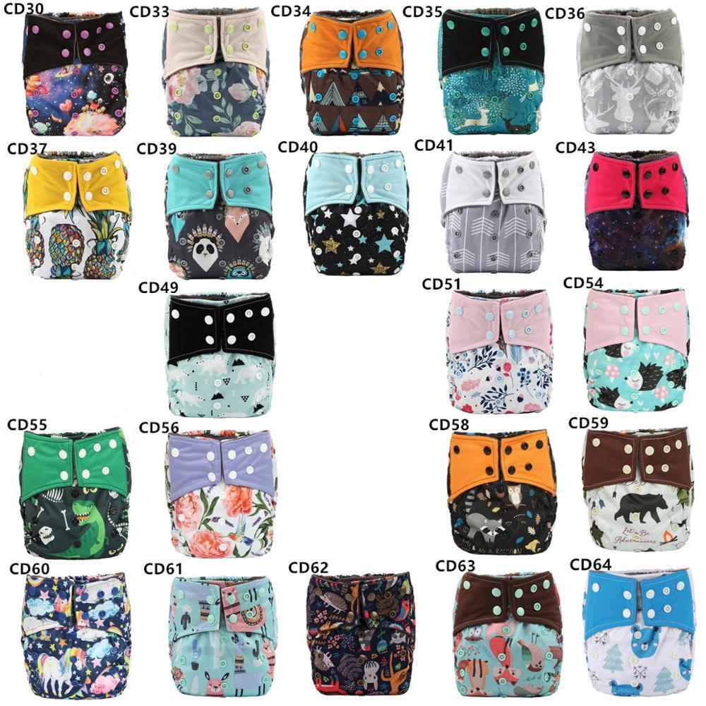 Charcoal Bamboo Reusable Baby Cloth Diapers - Double Gusset, Washable Nappies - Multiple Designs
