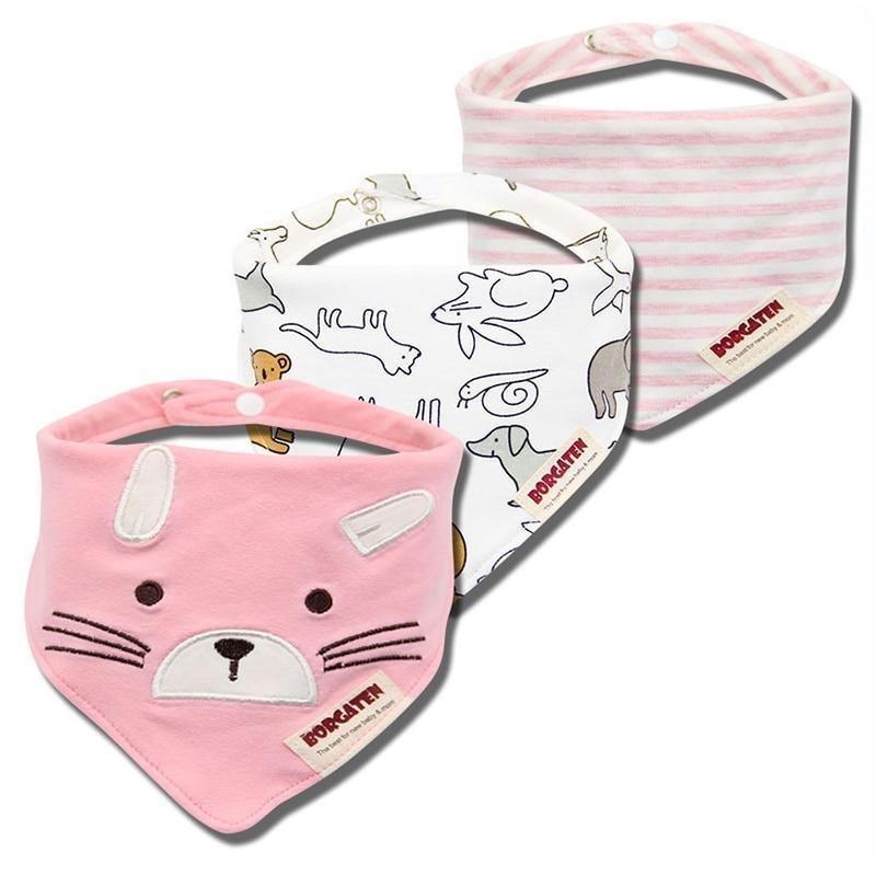 Organic Cotton Waterproof Baby Burp Cloth Bibs – Set of 3 | Multiple Designs