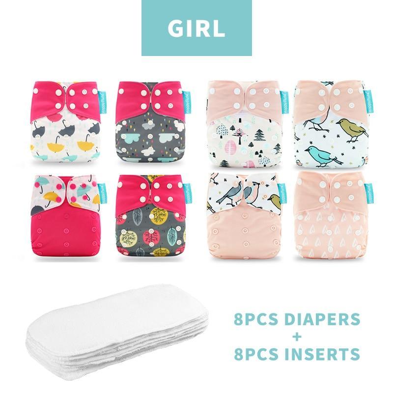 Washable Eco-friendly Reusable Cloth Diapers - Multiple Designs (Set of 4)