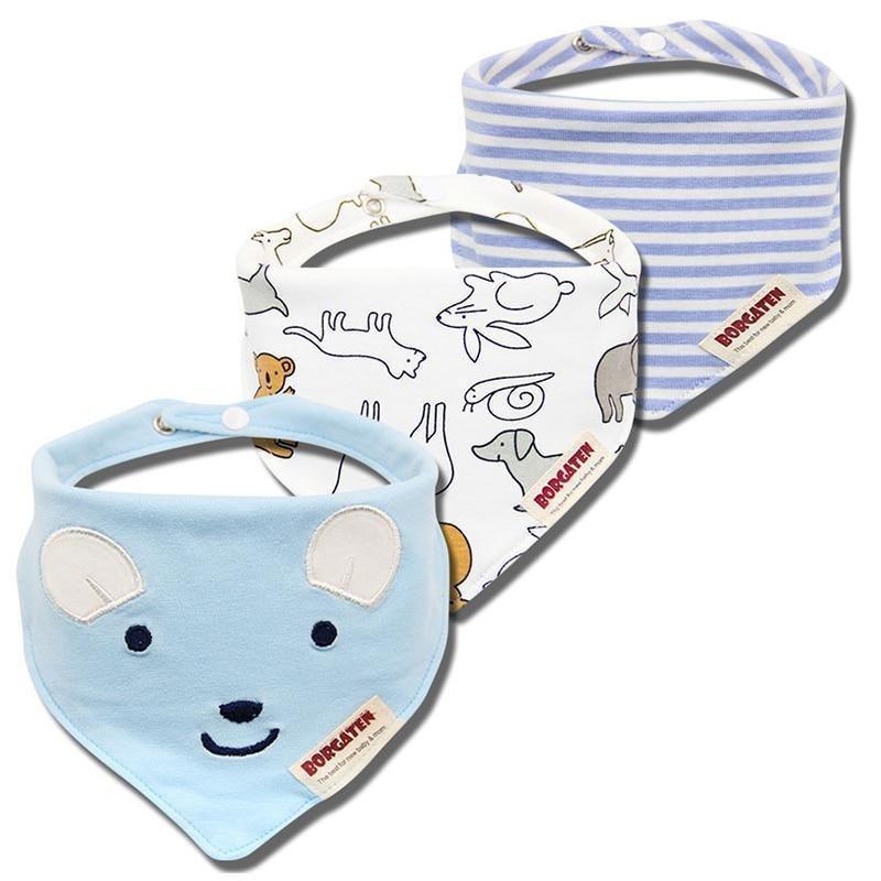 Organic Cotton Waterproof Baby Burp Cloth Bibs – Set of 3 | Multiple Designs