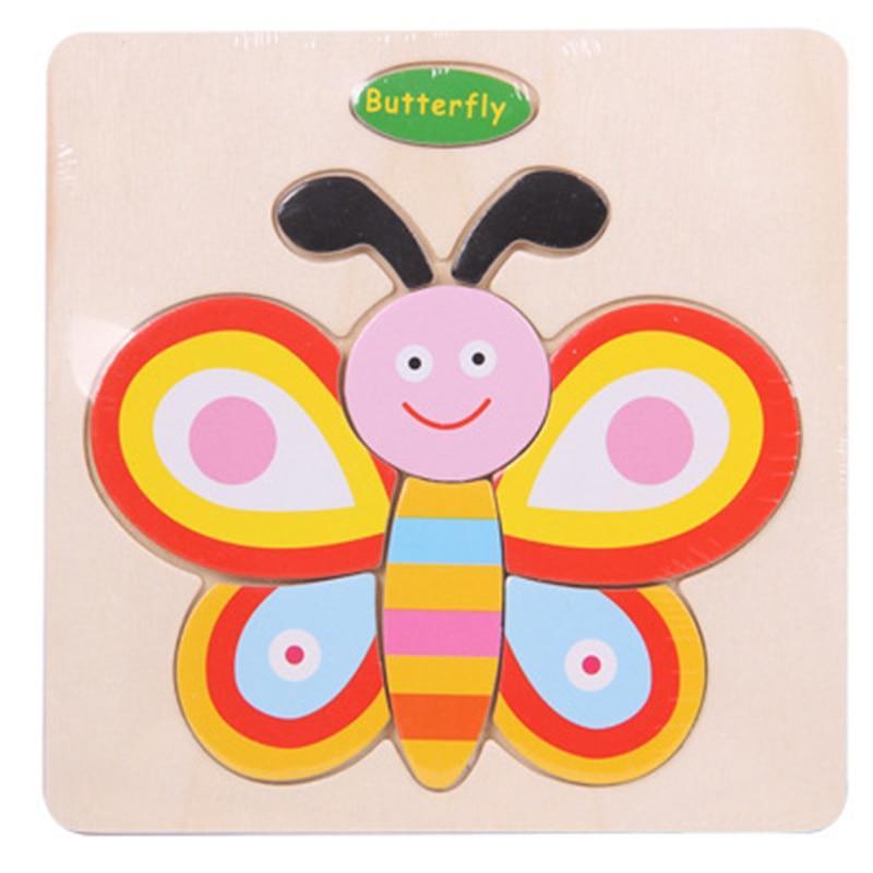 Wooden 3D Animal Puzzle for Toddlers — Montessori Educational Brain Teaser - Multiple Designs