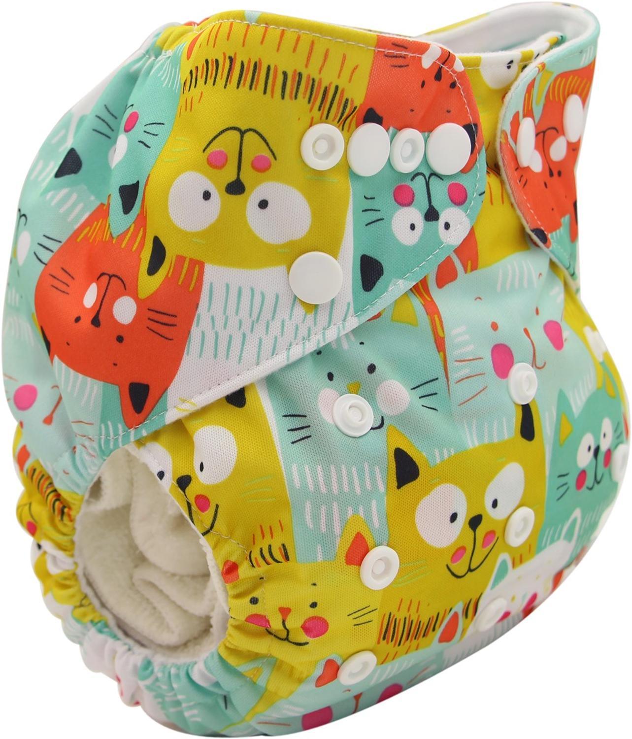 Reusable Pocket Cloth Diapers - Adjustable Waterproof Baby Nappies in Modern Prints