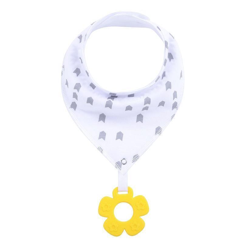 100% Organic Cotton Unisex Baby Bandana Drool Bibs with Teething Toy – 25 Designs