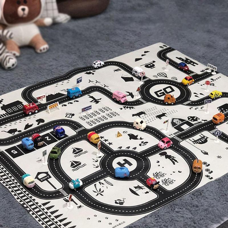 Cartoon City Map Baby Play Mat & Crawling Rug | 2 Sizes