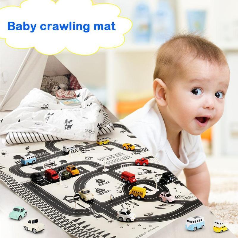 Cartoon City Map Baby Play Mat & Crawling Rug | 2 Sizes