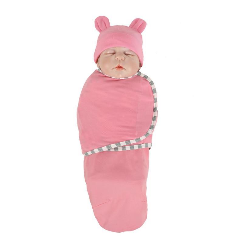 Organic Cotton Newborn Swaddle Blanket with Hat & Blanket Bag – 8 Colors