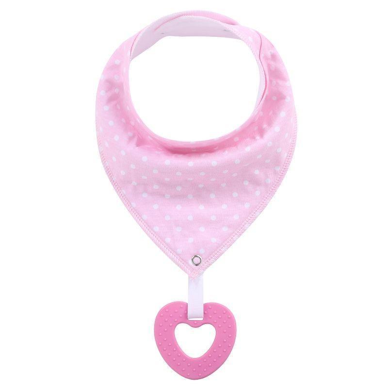 100% Organic Cotton Unisex Baby Bandana Drool Bibs with Teething Toy – 25 Designs