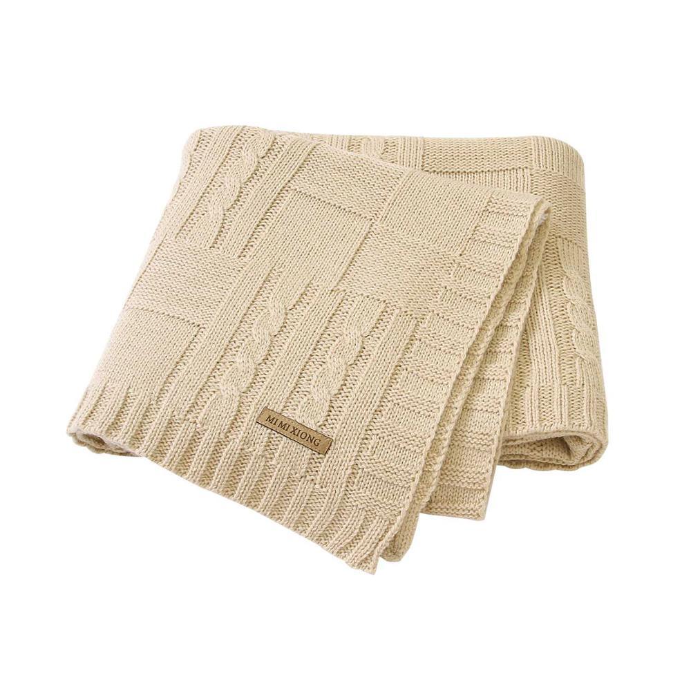 Organic Cotton Knitted Baby Blanket - Multiple Colors