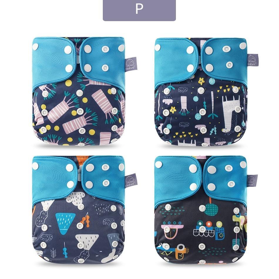 Eco-friendly Reusable Waterproof Diaper - Multiple Designs (Set of 4)