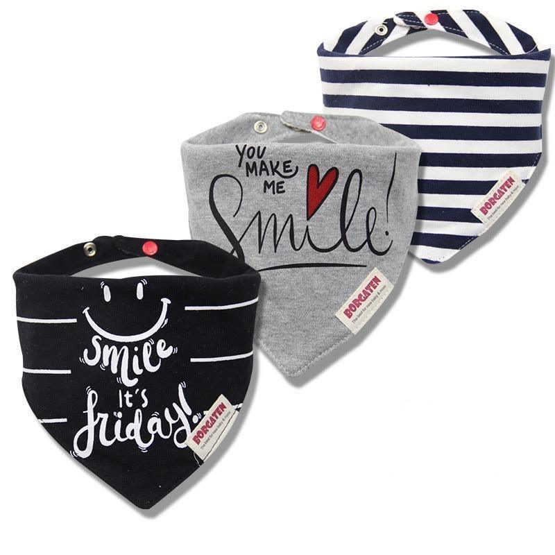 Organic Cotton Waterproof Baby Burp Cloth Bibs – Set of 3 | Multiple Designs