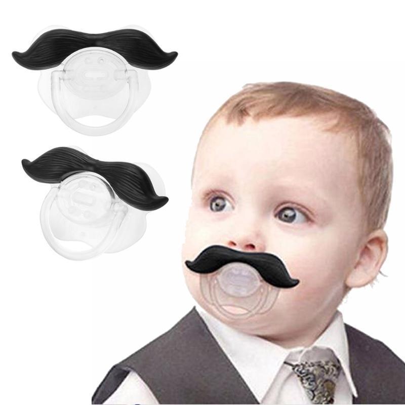 Funny Beard & Mustache Baby Pacifier — BPA-Free Food-Grade Silicone - Multiple Designs