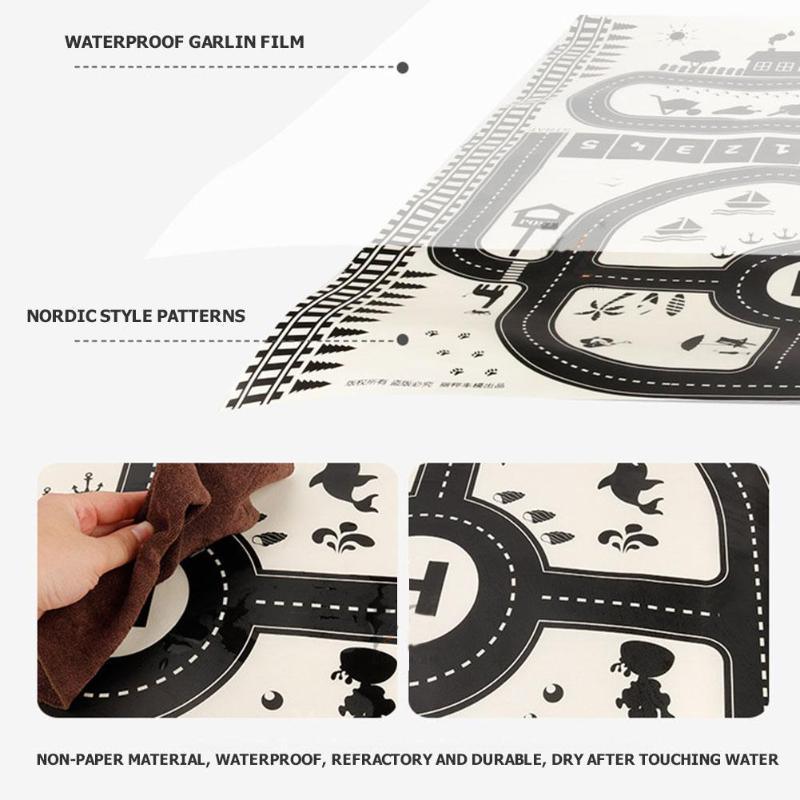 Cartoon City Map Baby Play Mat & Crawling Rug | 2 Sizes