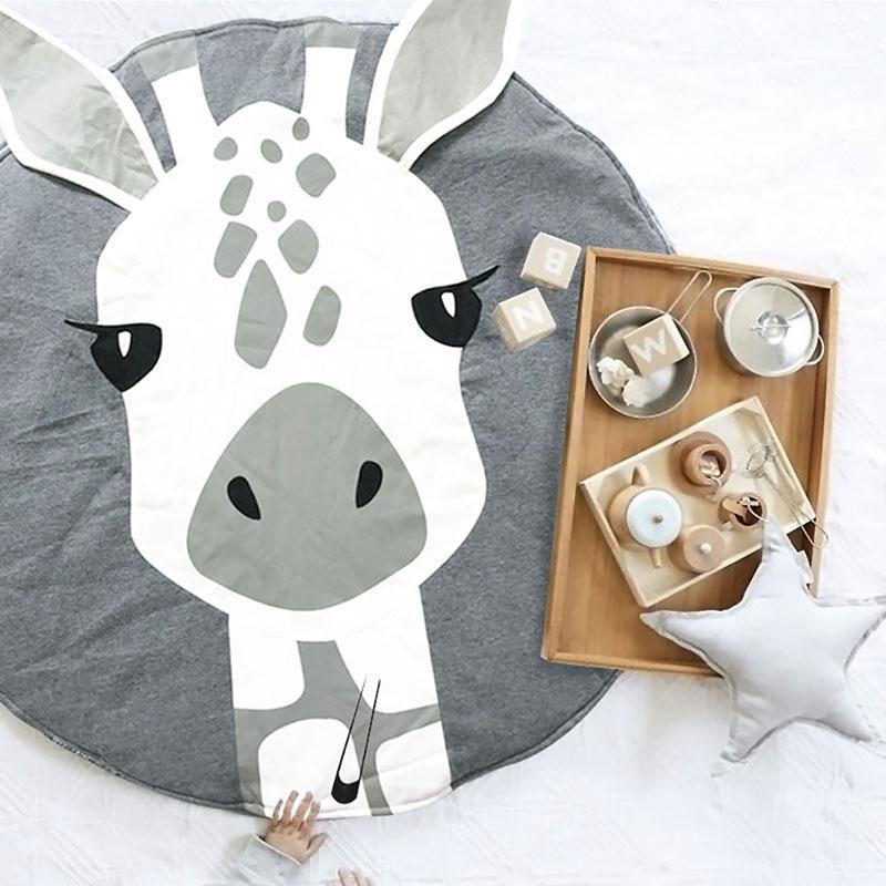 Round Cotton Animal Play Mat for Babies & Toddlers - Multiple Designs