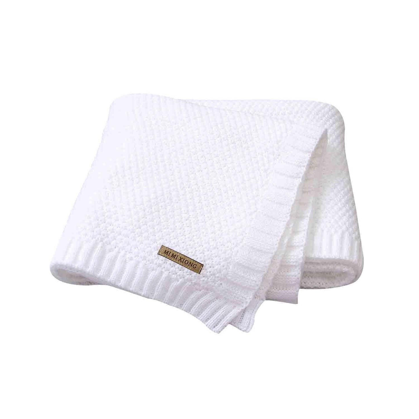 Organic Cotton Knitted Baby Blanket - Multiple Colors