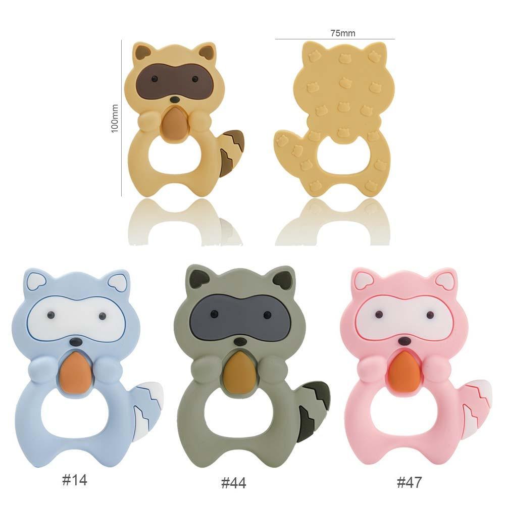 Silicone Raccoon Baby Teether — 100% Food-Grade, BPA-Free & Dishwasher Safe - Multiple Colors