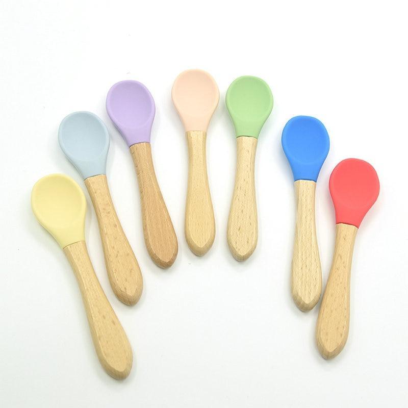 Organic Bamboo/Silicone Training Spoons (2 Piece Set)