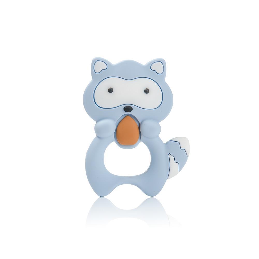 Silicone Raccoon Baby Teether — 100% Food-Grade, BPA-Free & Dishwasher Safe - Multiple Colors