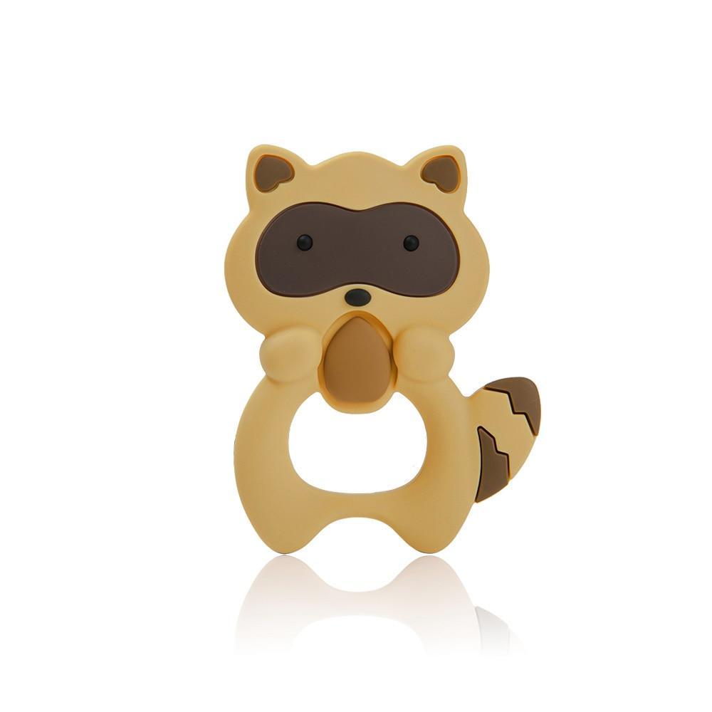 Silicone Raccoon Baby Teether — 100% Food-Grade, BPA-Free & Dishwasher Safe - Multiple Colors