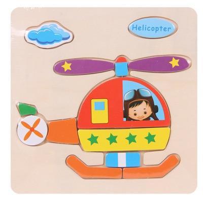 Wooden 3D Animal Puzzle for Toddlers — Montessori Educational Brain Teaser - Multiple Designs