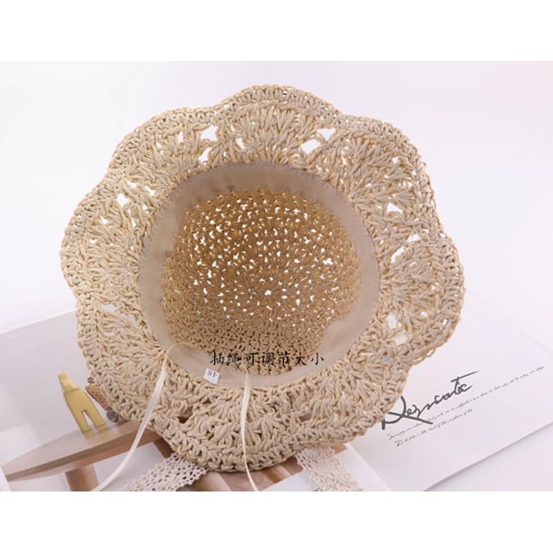 Handmade Natural Straw Sun Hat for Baby & Girls with Cotton Bow - Multiple Colors & Sizes