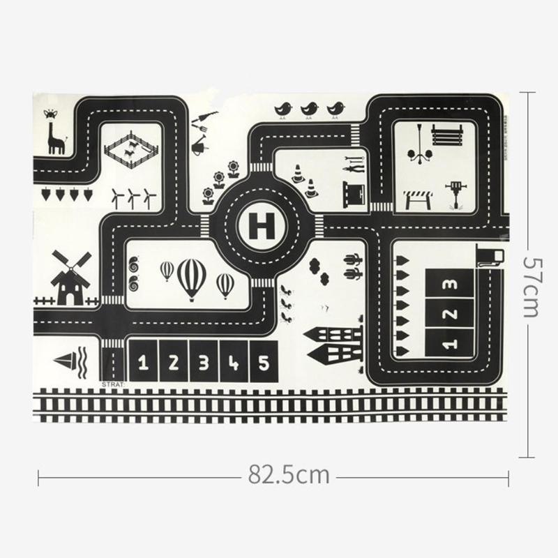 Cartoon City Map Baby Play Mat & Crawling Rug | 2 Sizes