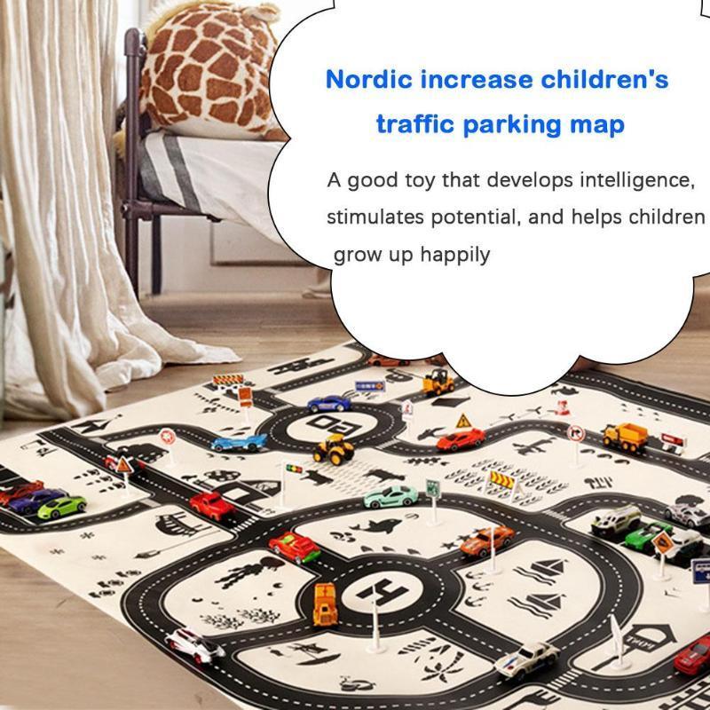 Cartoon City Map Baby Play Mat & Crawling Rug | 2 Sizes
