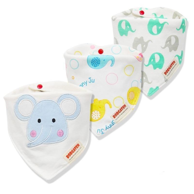 Organic Cotton Waterproof Baby Burp Cloth Bibs – Set of 3 | Multiple Designs