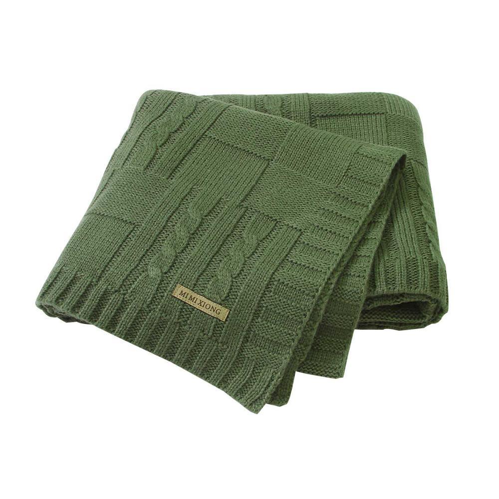 Organic Cotton Knitted Baby Blanket - Multiple Colors