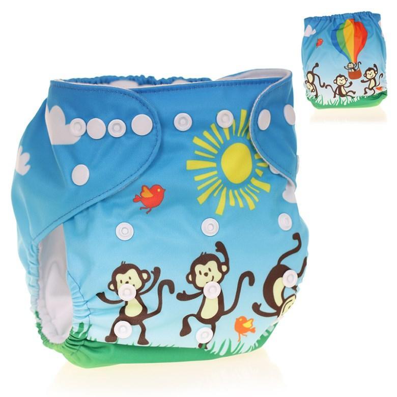 Reusable Pocket Cloth Diapers - Adjustable Waterproof Baby Nappies in Modern Prints