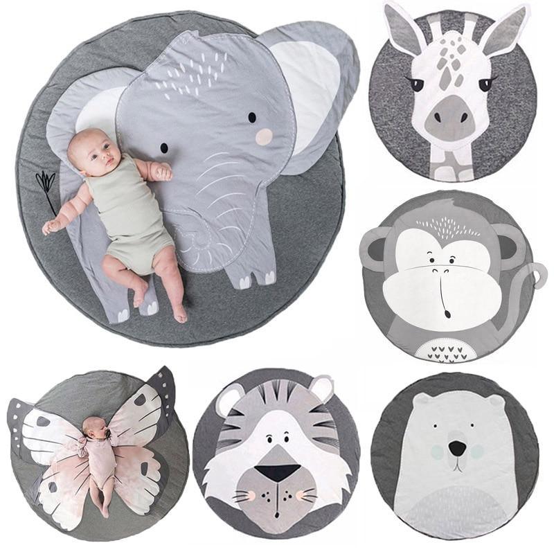 Round Cotton Animal Play Mat for Babies & Toddlers - Multiple Designs